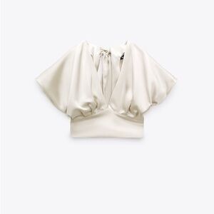 Zara satin top with bow size small.